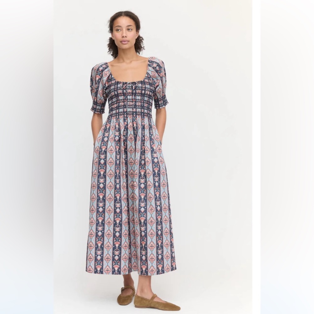 NWT Hill House The Madeline Nap Dress Navy Emma Stripe M